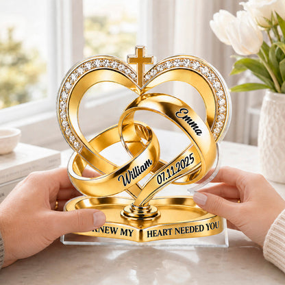 God Knew My Heart Needed You - Personalized Custom Shape Acrylic Plaque - Romantic Gift For Couple, Husband Wife