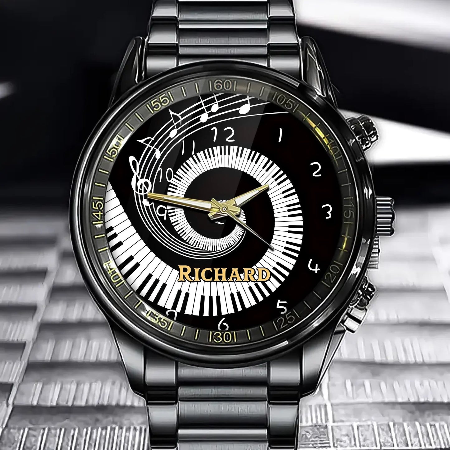 Personalized Rock Around the Clock Guitar Watch for Music Lovers