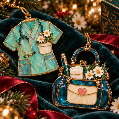 🔥Hot Sale🔥 - ✨ 2026 Nurse Appreciation Stained Glass Christmas Ornaments – Set of 6