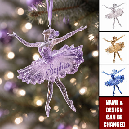 Personalized Ballerina Ornament, Custom Name Ballet Christmas Ornament, Ballerina Dancer Gift