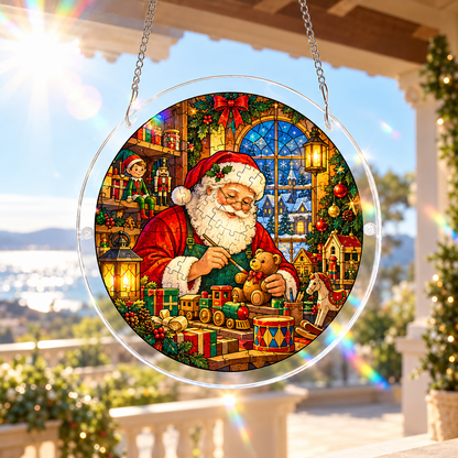 ⏳ Last Day 50% OFF —🎄 Christmas Stained Glass Puzzle Suncatcher