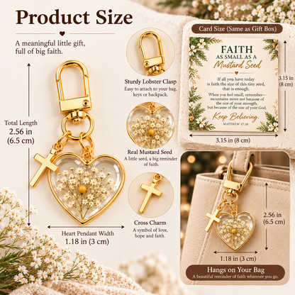 🔥Hot Sale🔥 - ✝️ Mustard Seed Faith Keychain — Keep Believing
