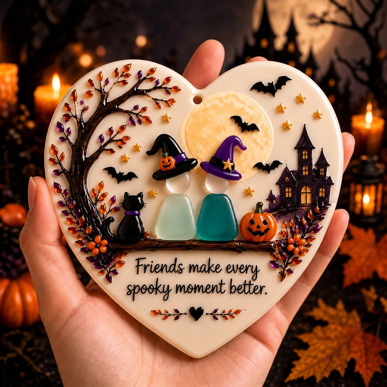 🔥 Last Day 60% OFF - 🎃 Halloween Friendship Sea Glass Ornament