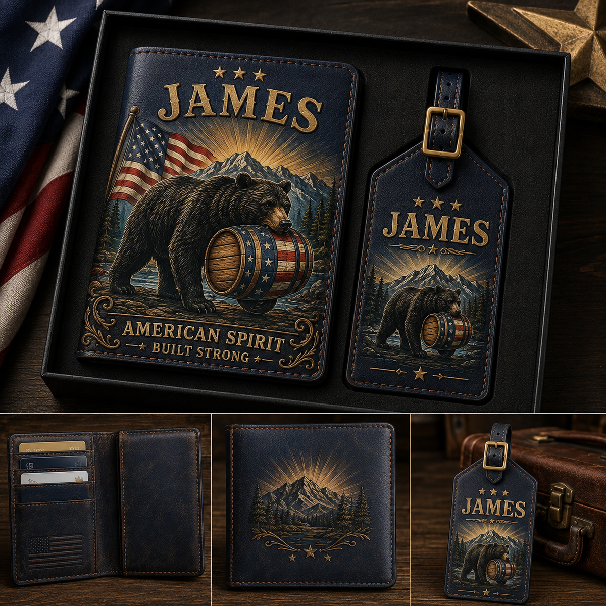 Personalised Men’s Passport Cover and Luggage Tag Set — The Perfect Gift for Him