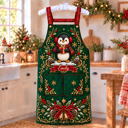 🎄 Personalized Christmas Apron – For the One Who Makes Christmas Feel Like Home ❤️