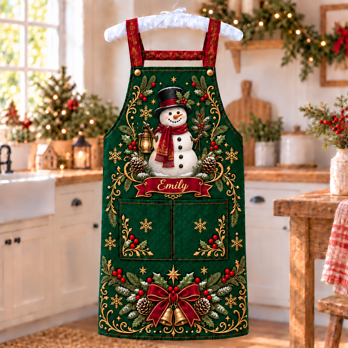 🎄 Personalized Christmas Apron – For the One Who Makes Christmas Feel Like Home ❤️