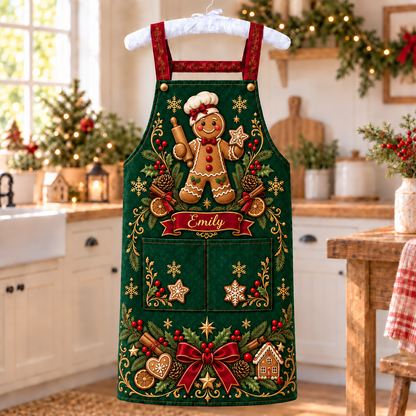 🎄 Personalized Christmas Apron – For the One Who Makes Christmas Feel Like Home ❤️
