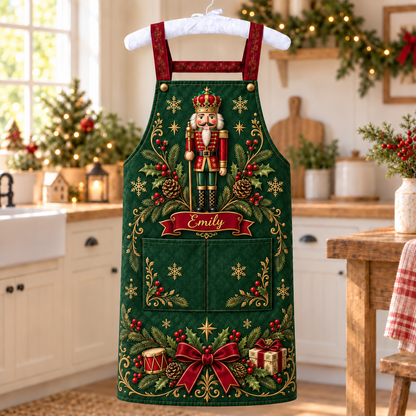 🎄 Personalized Christmas Apron – For the One Who Makes Christmas Feel Like Home ❤️