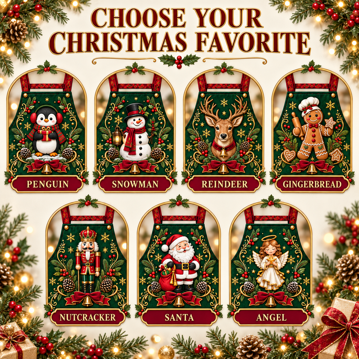 🎄 Personalized Christmas Apron – For the One Who Makes Christmas Feel Like Home ❤️