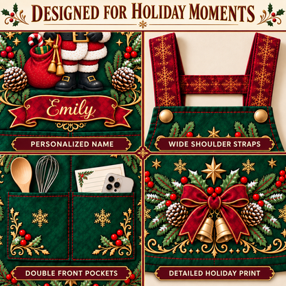 🎄 Personalized Christmas Apron – For the One Who Makes Christmas Feel Like Home ❤️