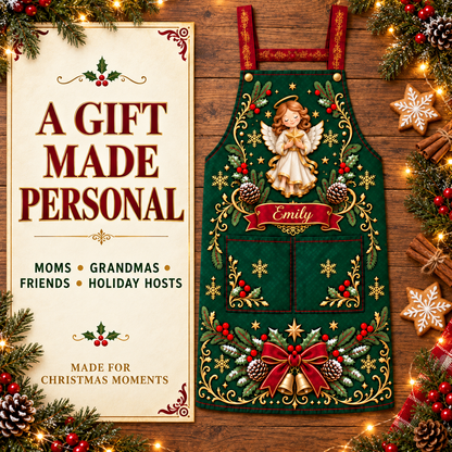 🎄 Personalized Christmas Apron – For the One Who Makes Christmas Feel Like Home ❤️