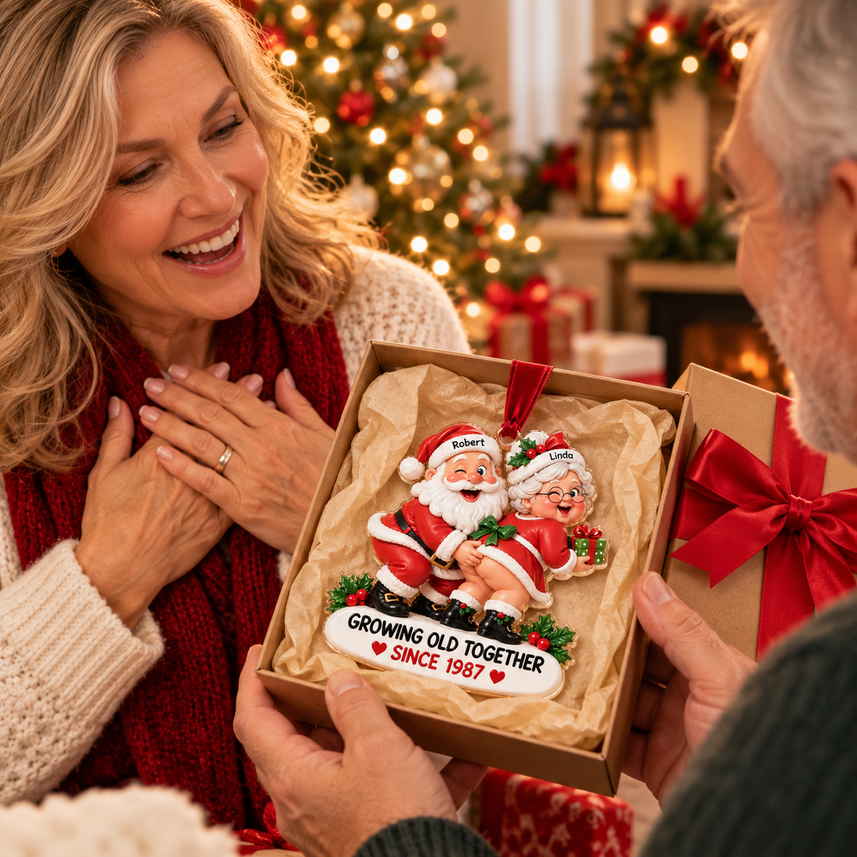 Personalized Growing Old Together Couple Ornament