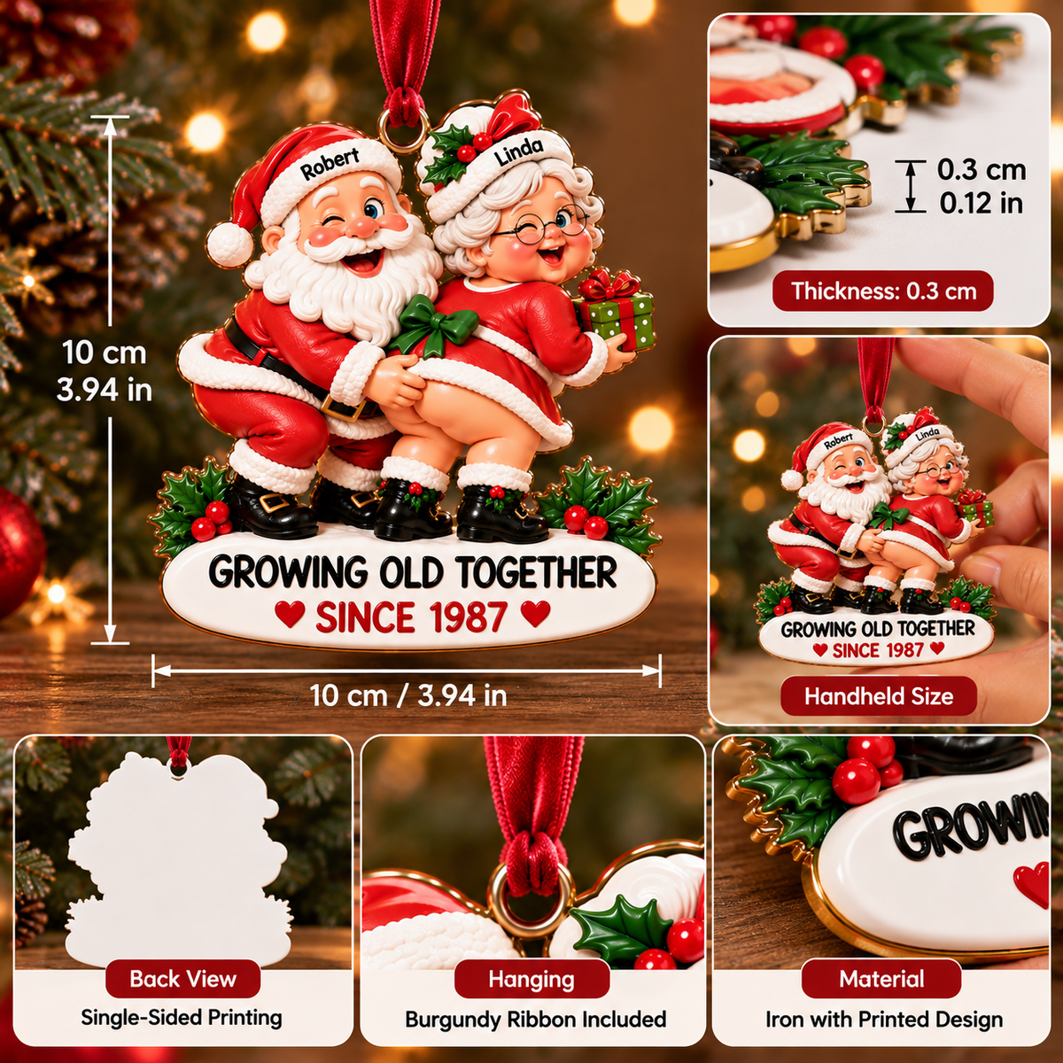 Personalized Growing Old Together Couple Ornament