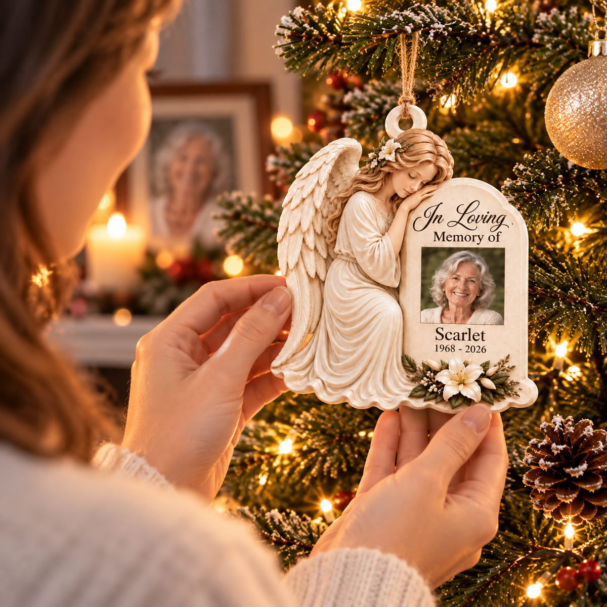 🤍 Personalized Memorial Angel Ornament