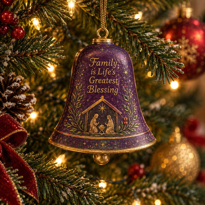 🔔 Sentimental Christmas Bell Ornament – 3D Keepsake with Gold Accents & Heartfelt Verse