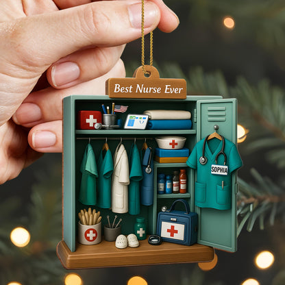 Best Nurse Ever With Nurse Uniform And Medical Equipment - Personalized Custom Wood Ornament, Custom Shaped