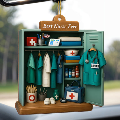 Best Nurse Ever With Nurse Uniform And Medical Equipment - Personalized Custom Wood Ornament, Custom Shaped