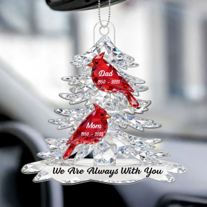 3D Effect Cardinals Memorial - Personalized Acrylic Ornament - Remembrance Gift, Sympathy Gift For Whole Family, Extended Family
