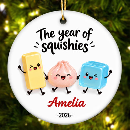 The Year Of Squishies 2D Flat - Personalized Ceramic Ornament - Christmas Keepsake