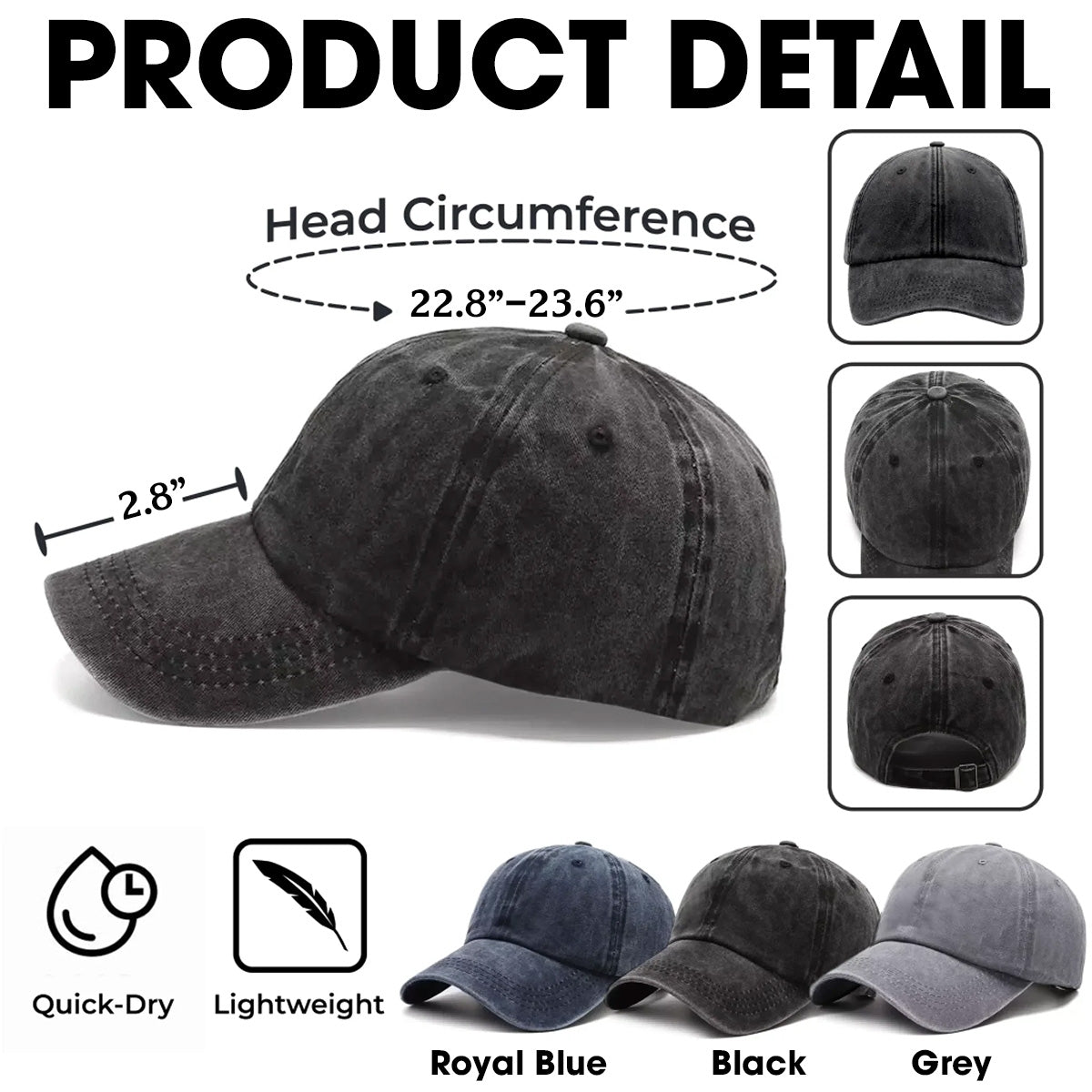 Alpha And His Dog - Personalized Custom Vintage Washed Denim Cap