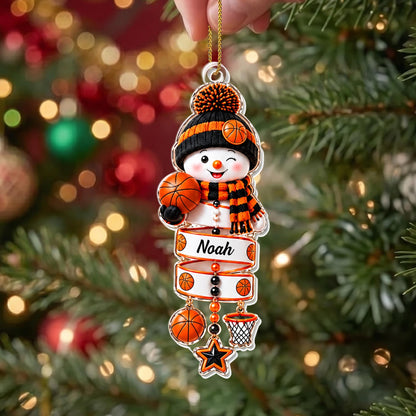 A Little Athlete In The Making Snowman Sport Ornament - Personalized Custom Acrylic Ornament, Christmas Gift