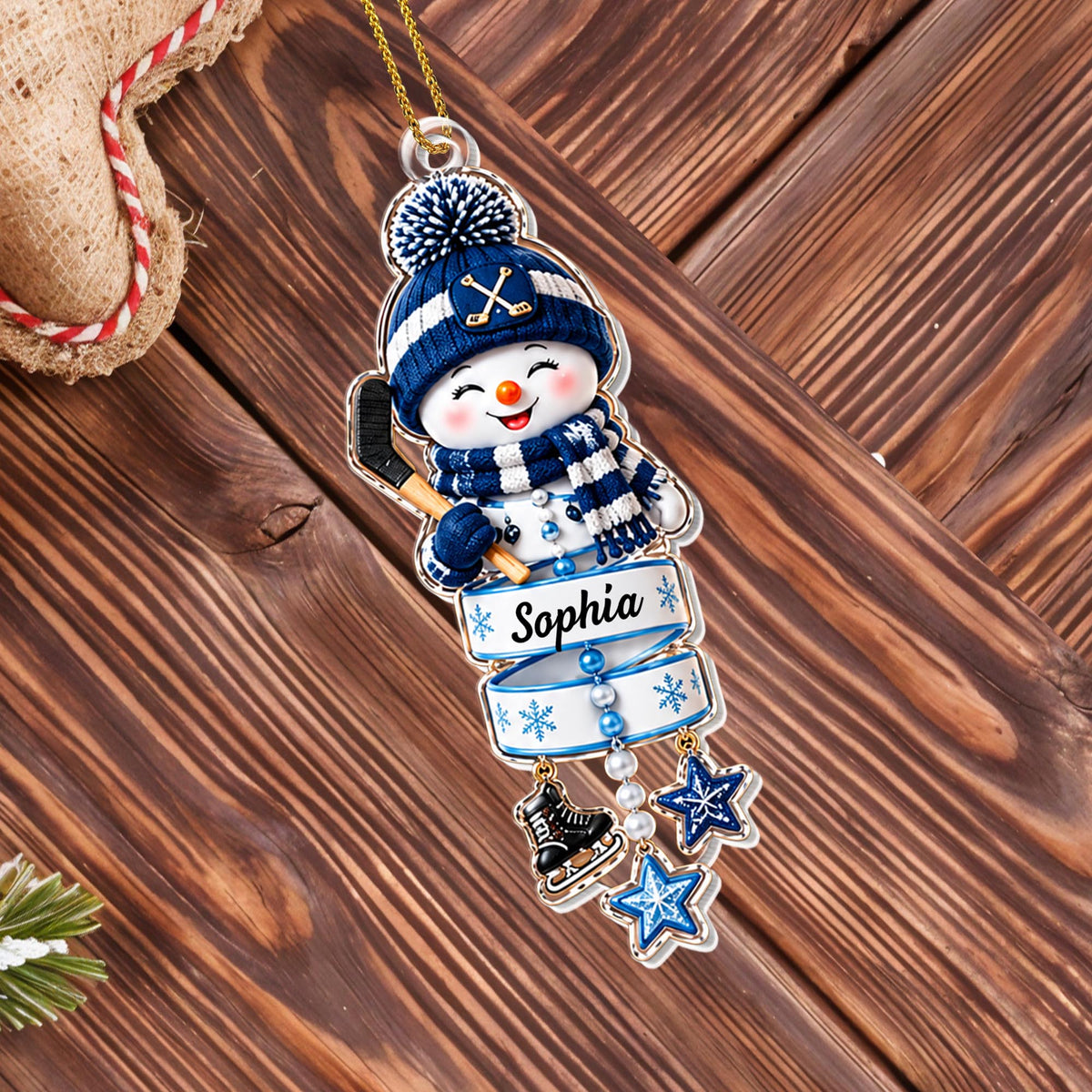 A Little Athlete In The Making Snowman Sport Ornament - Personalized Custom Acrylic Ornament, Christmas Gift
