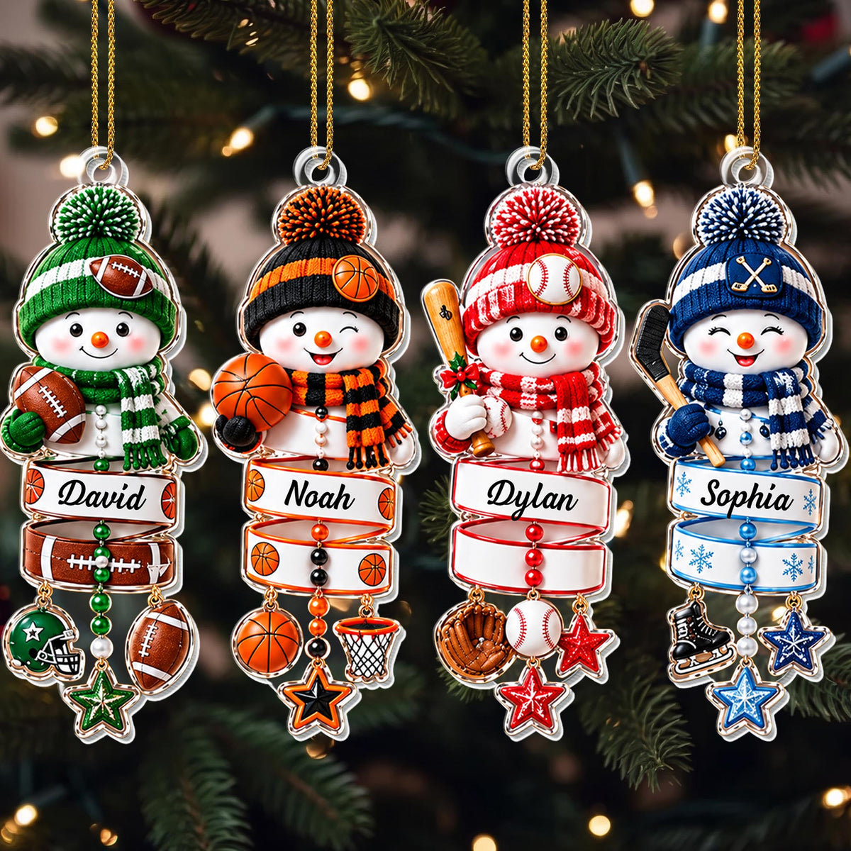 A Little Athlete In The Making Snowman Sport Ornament - Personalized Custom Acrylic Ornament, Christmas Gift