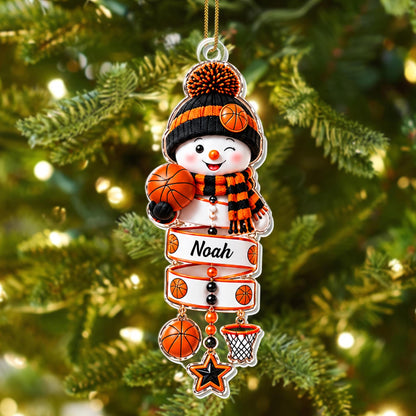A Little Athlete In The Making Snowman Sport Ornament - Personalized Custom Acrylic Ornament, Christmas Gift