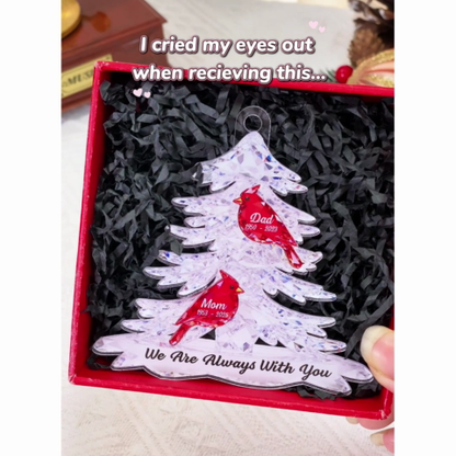 3D Effect Cardinals Memorial - Personalized Acrylic Ornament - Remembrance Gift, Sympathy Gift For Whole Family, Extended Family
