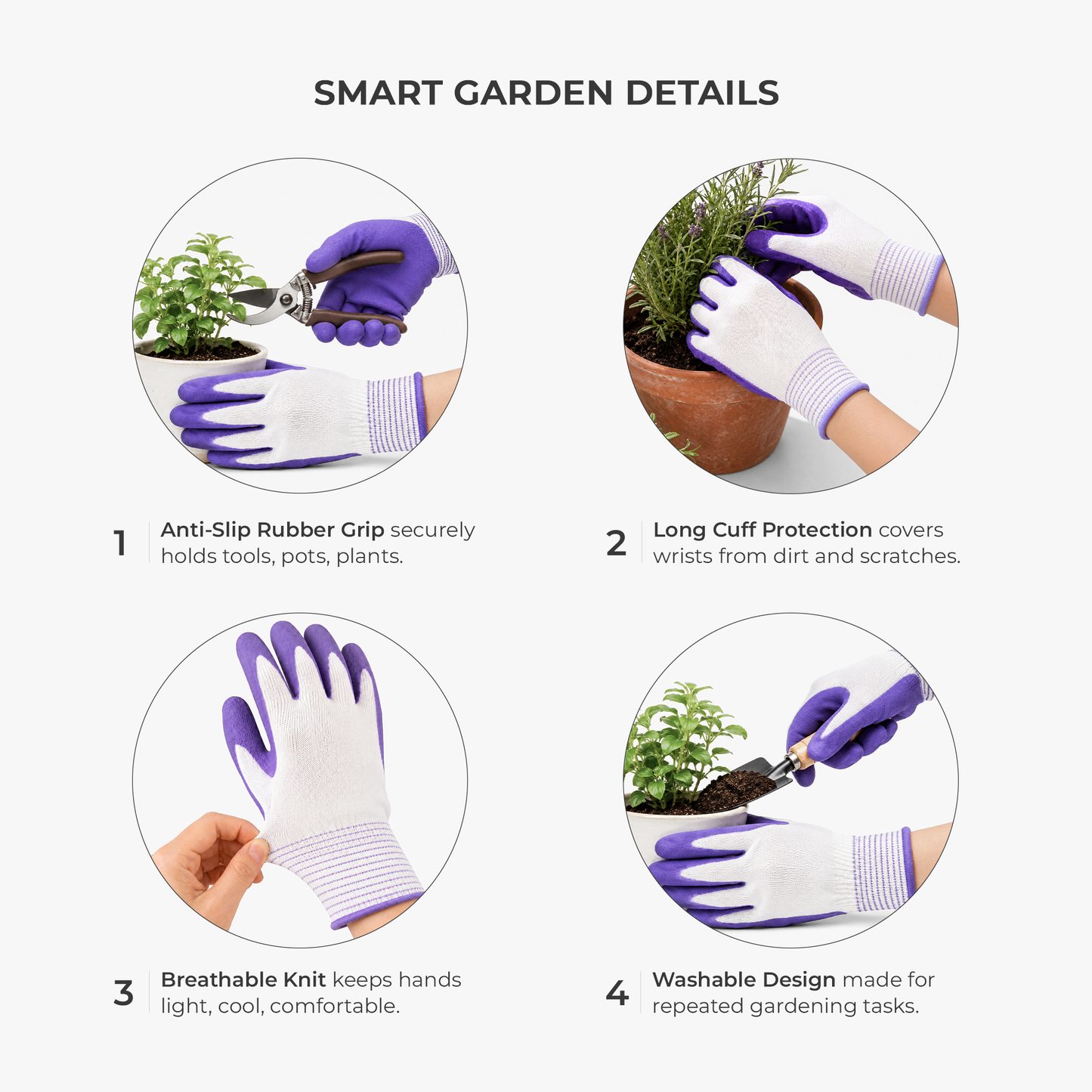 Floral Gloves with Name - Personalized Gardening Gifts for Her