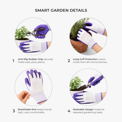 Floral Gloves with Name - Personalized Gardening Gifts for Her