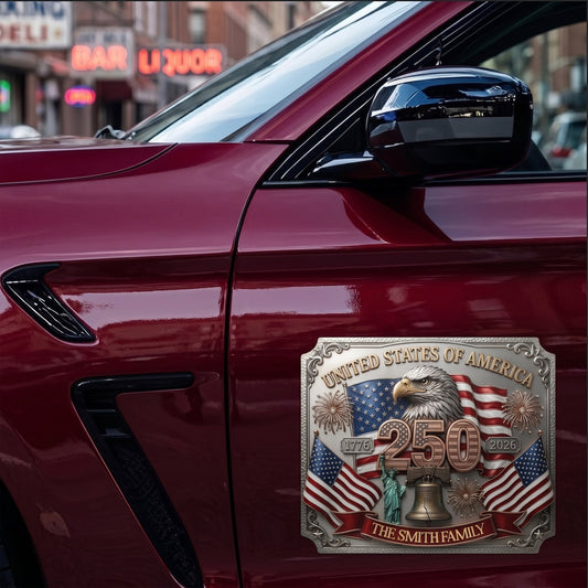 United States Of America 250th Anniversary Faux Pattern - Personalized Bumper Sticker