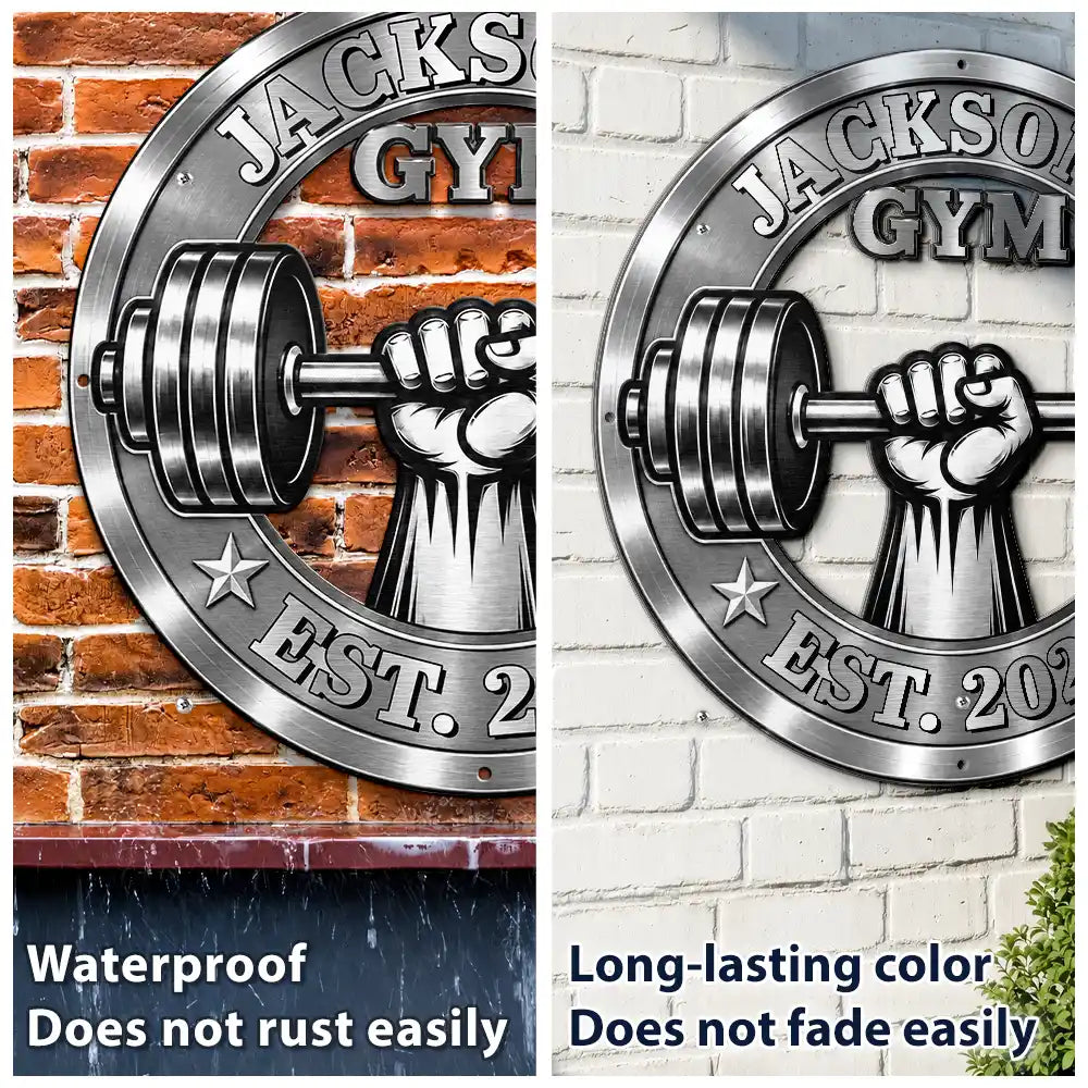 Workout Room Decor Gift For Gym Lovers - Personalized Custom Shaped Metal Sign