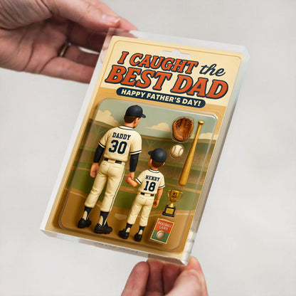 We Caught the Best Dad, Grandpa Baseball Custom Figure - Personalized Acrylic Block Plaque - Gift For Dad, Gift For Husband, Gift For Grandpa