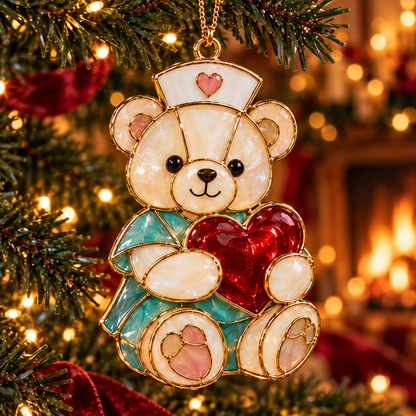 🔥Hot Sale🔥 - ✨ 2026 Nurse Appreciation Stained Glass Christmas Ornaments – Set of 6