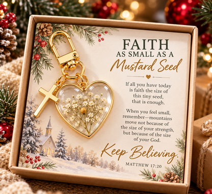 🔥Hot Sale🔥 - ✝️ Mustard Seed Faith Keychain — Keep Believing