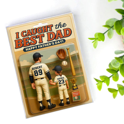 We Caught the Best Dad, Grandpa Baseball Custom Figure - Personalized Acrylic Block Plaque - Gift For Dad, Gift For Husband, Gift For Grandpa