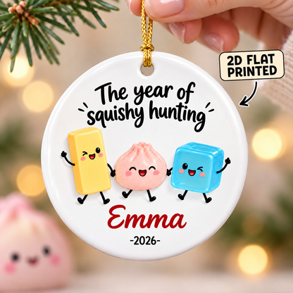 The Year Of Squishies 2D Flat - Personalized Ceramic Ornament - Christmas Keepsake