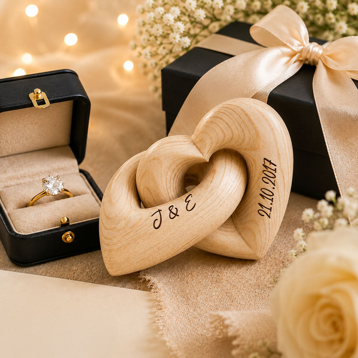 Love You More Every Day - Personalized Custom Engraved Infinity Heart Sculpture