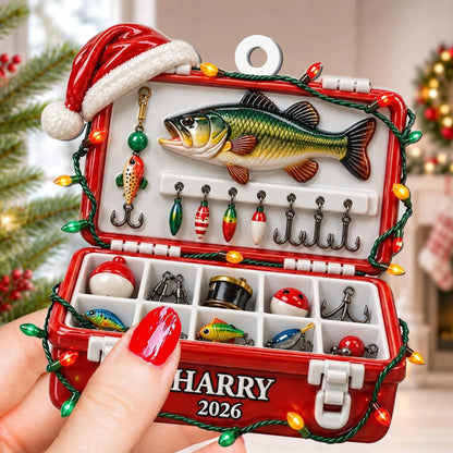 Personalized Fishing Tackle Box Ornament