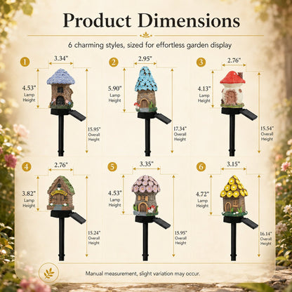 🍄Solar Fairy Tale Mushroom Cottage Garden Light – Whimsical Warm Glow for Paths, Patios & Flower Beds🌙