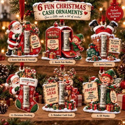 Christmas Cash Holder Ornament – Fun Money Gift Ornament for Tree