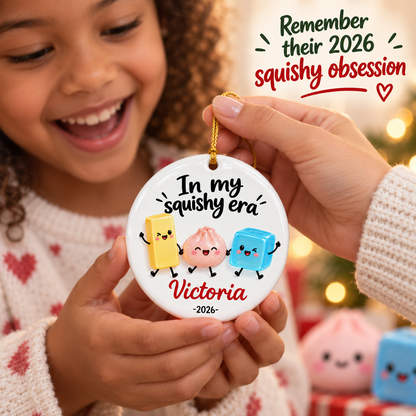 The Year Of Squishies 2D Flat - Personalized Ceramic Ornament - Christmas Keepsake