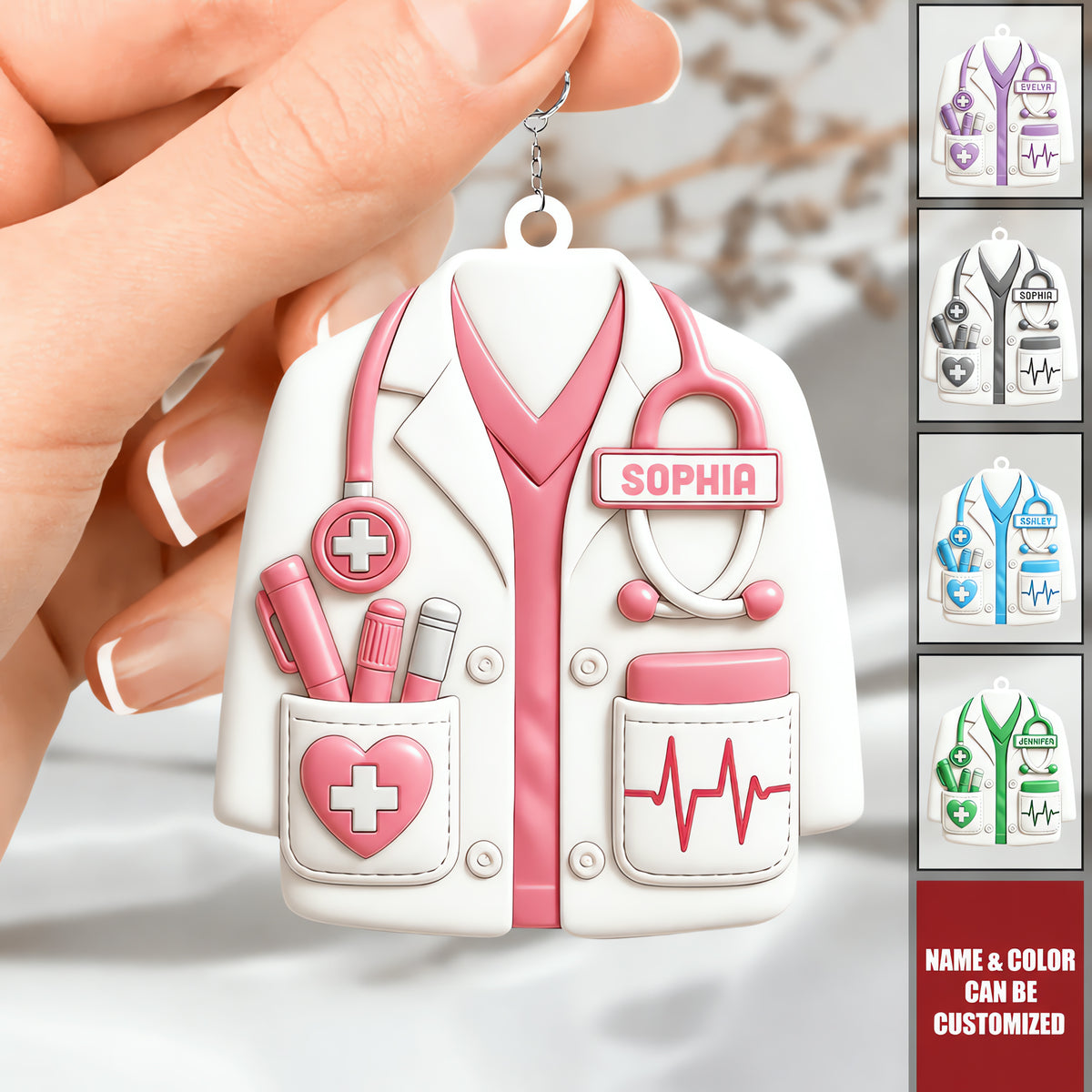 Celebrate Your Favorite Healthcare Hero - Personalized Acrylic Keychain, Gift For Doctors and Medical Students