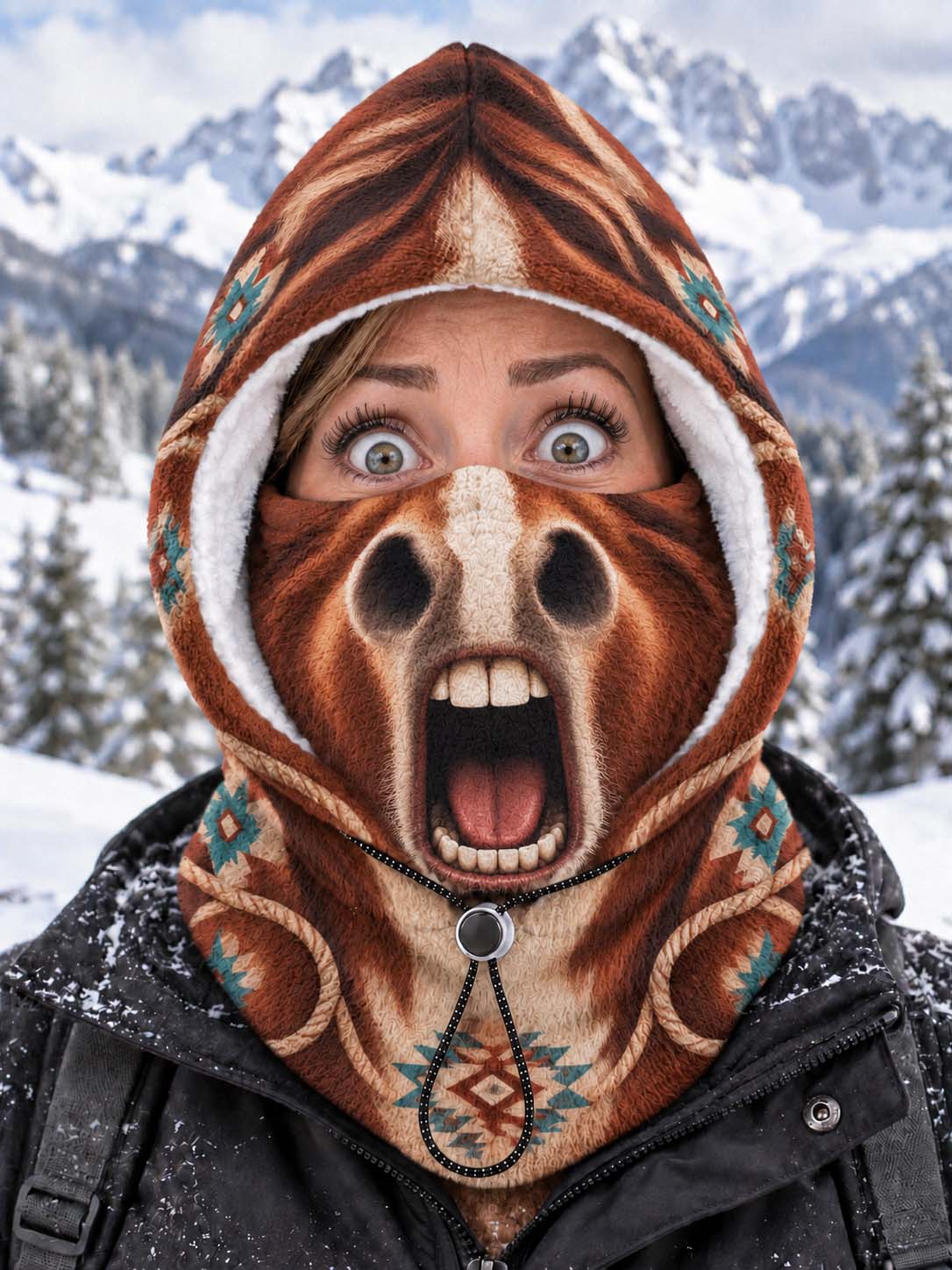 Funny Christmas Animal Balaclava Hood – Warm Winter Face Cover Ski Mask