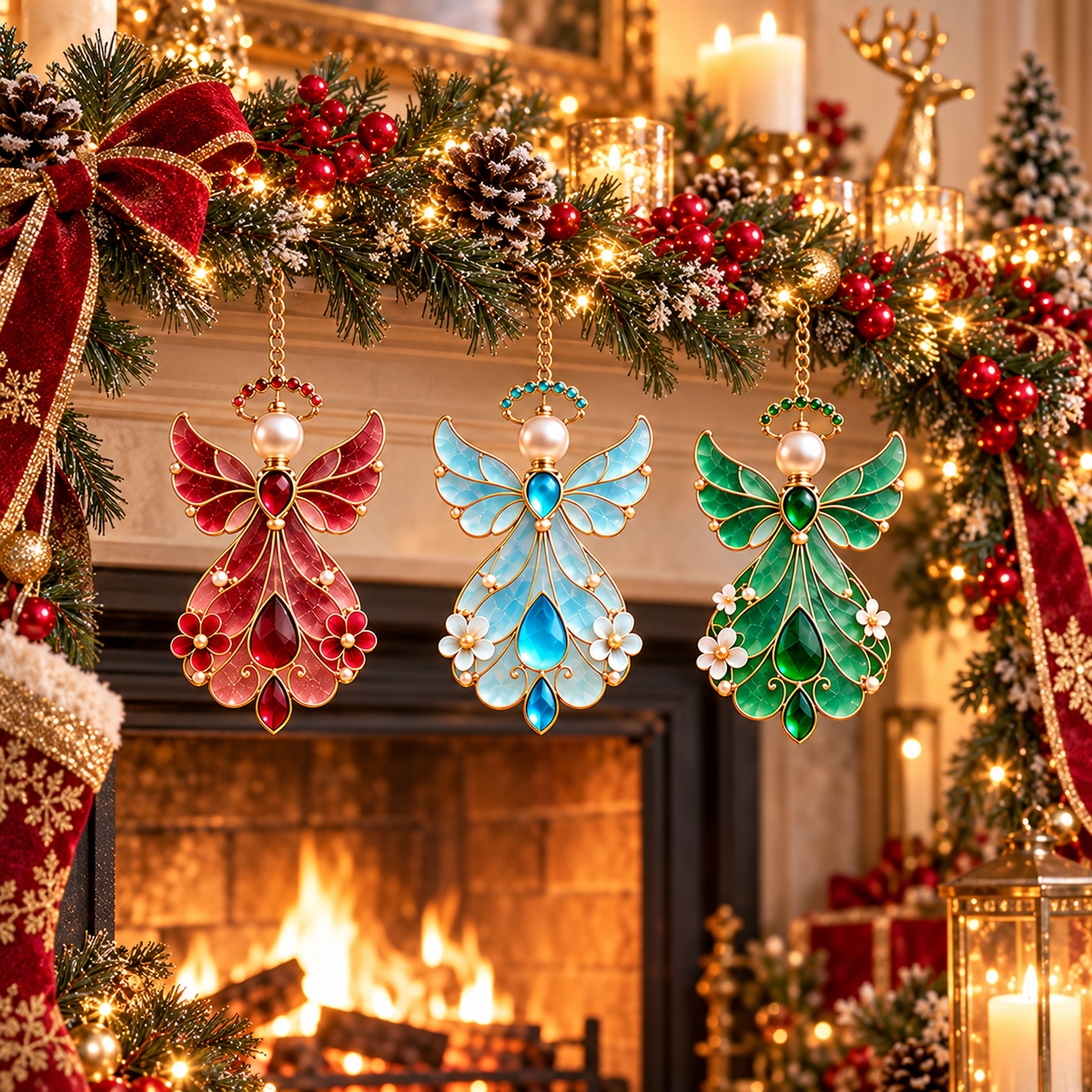 12-Month Birthstone Angel Ornament Collection – Stained Glass Christmas Tree Decorations & Meaningful Keepsake Gifts