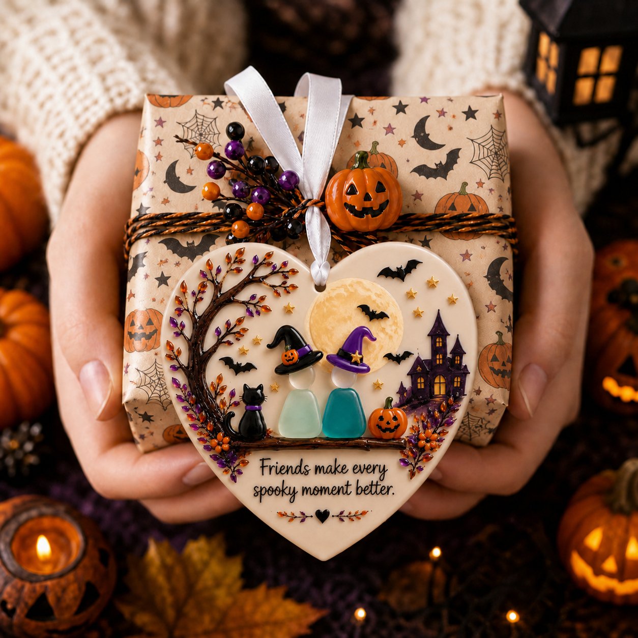 🔥 Last Day 60% OFF - 🎃 Halloween Friendship Sea Glass Ornament