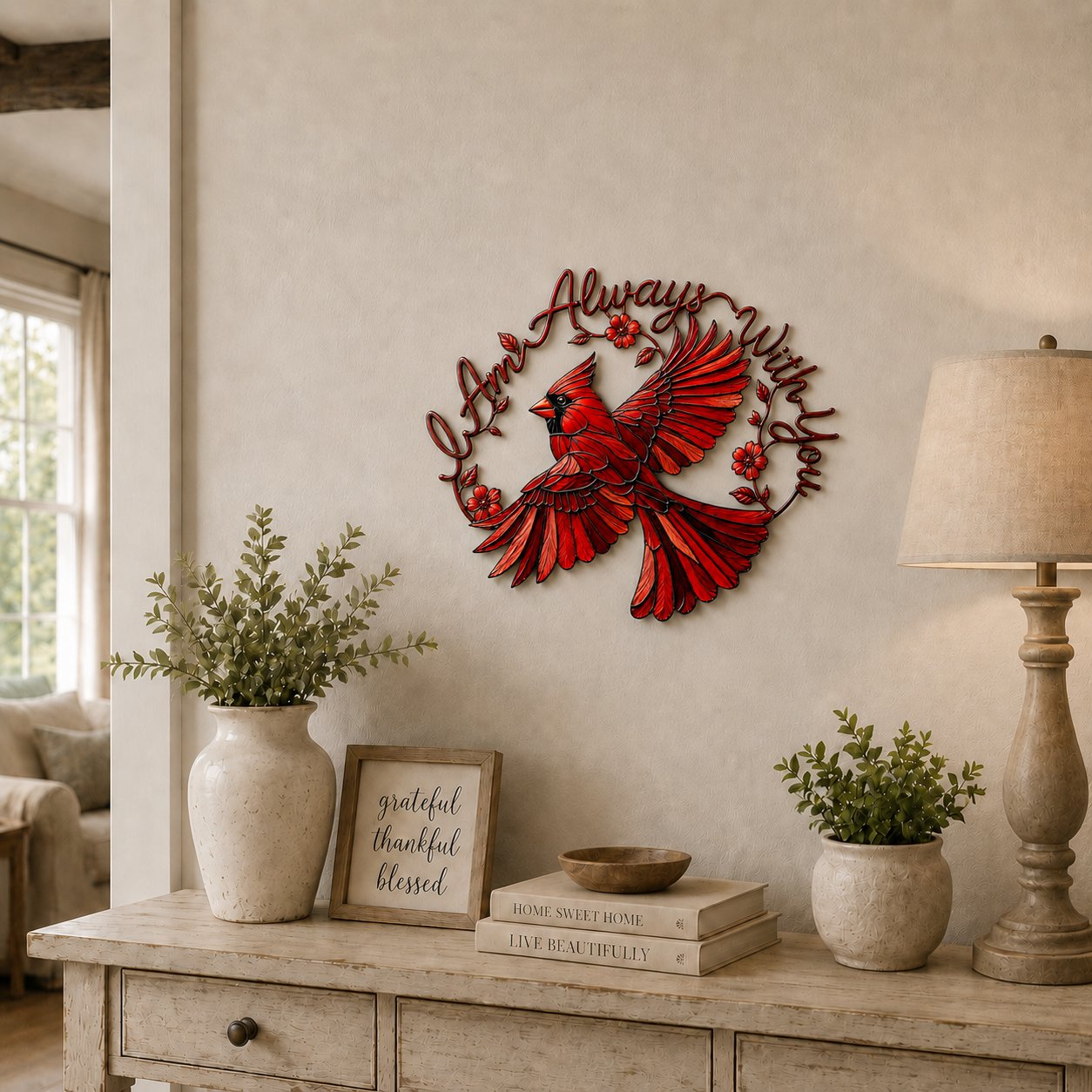❤️Cardinal Metal Wall Art - I Am Always With You