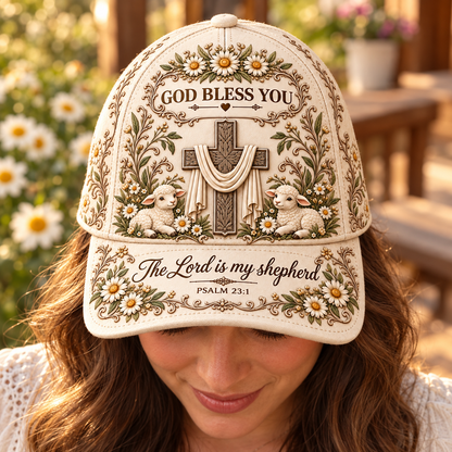 God Bless You Floral Cross Baseball Cap – Bible Verse Christian Gift
