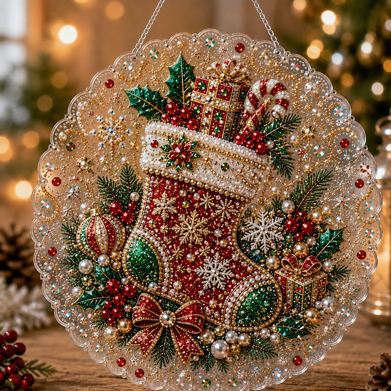 🎄Christmas in July DIY Diamond Art Hanging Ornament – Handmade Sparkling Christmas Keepsake